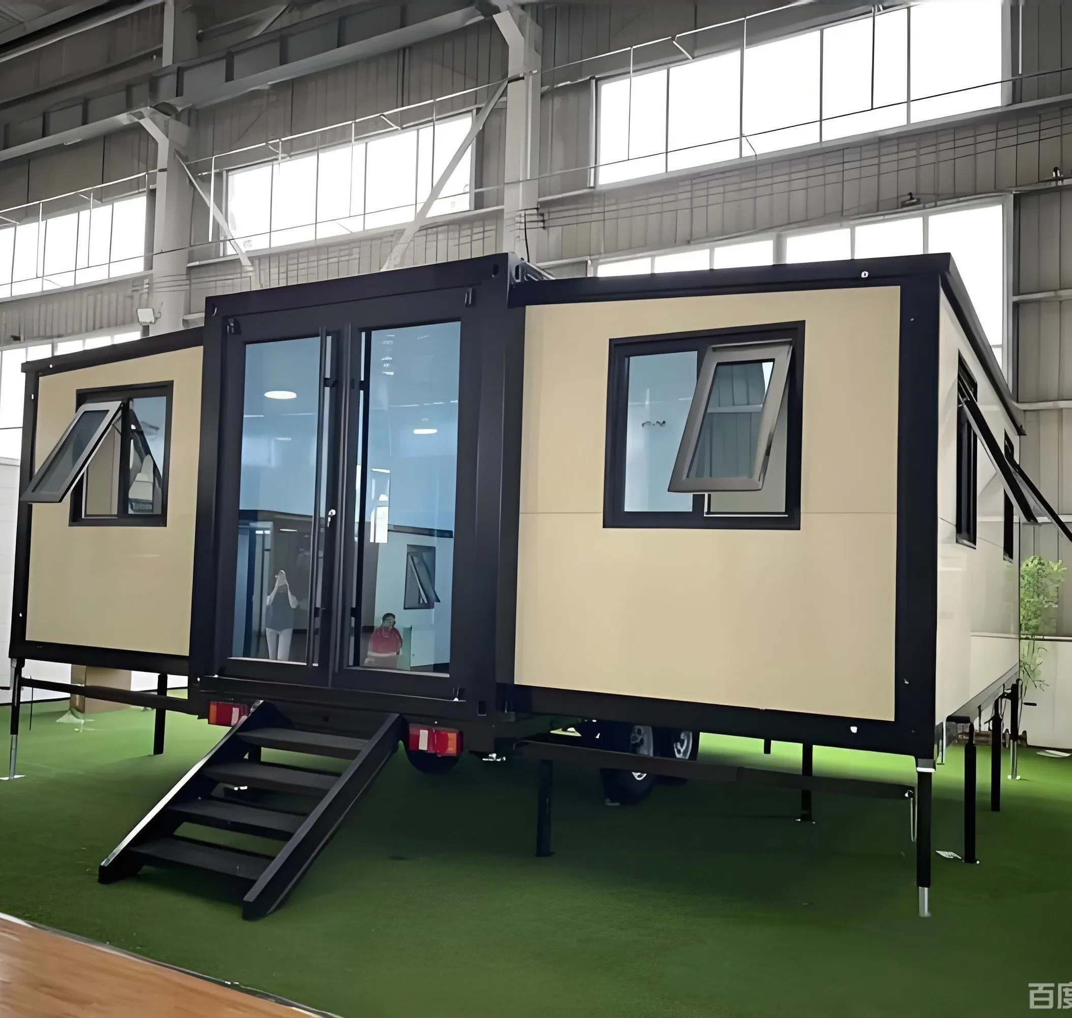 Steel Living Two Wing Expandable Prefab Folding Foldable Modular Container House Home Construction Cabin Bungalow Casa Campsite Camp Project