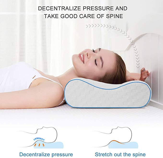 Knitted Fabric Cover Wave Memory Foam Contour Wedge Bed Pillow