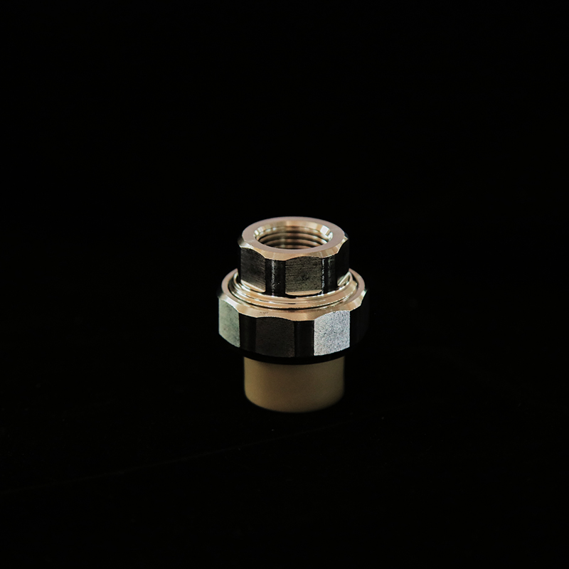 SUS201 PPR Union Brass Color Plastic Pipe Threaded Coupling for Hot/Cold Water Plumbing Pipe Fittings