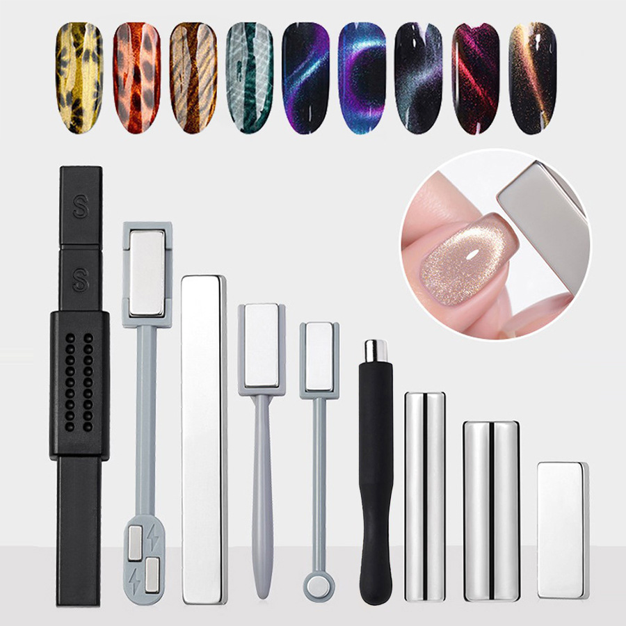 Black Handle Cat Eye Magnetic Stick 3D Effect Plate Nail Magnet Tool for UV Gel
