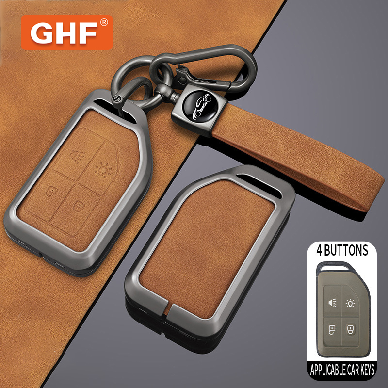 3-4 Button Zinc Alloy Key Ring Smart Car Key Case Car Key Remote Cover for Volvo