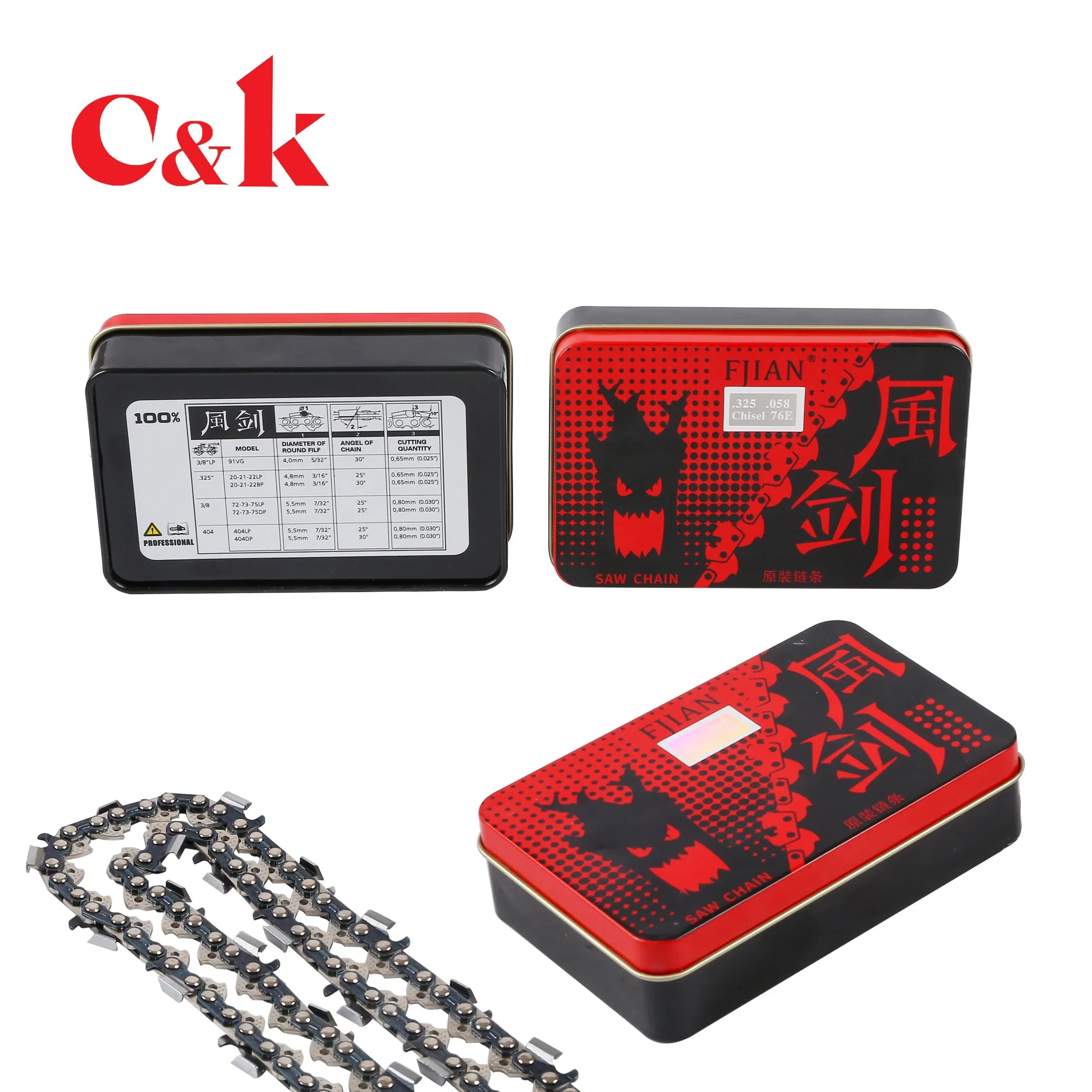 High Quality 325 058 1.5mm 76e Double Cutter Chainsaw Chain with Full/Semi Chisel
