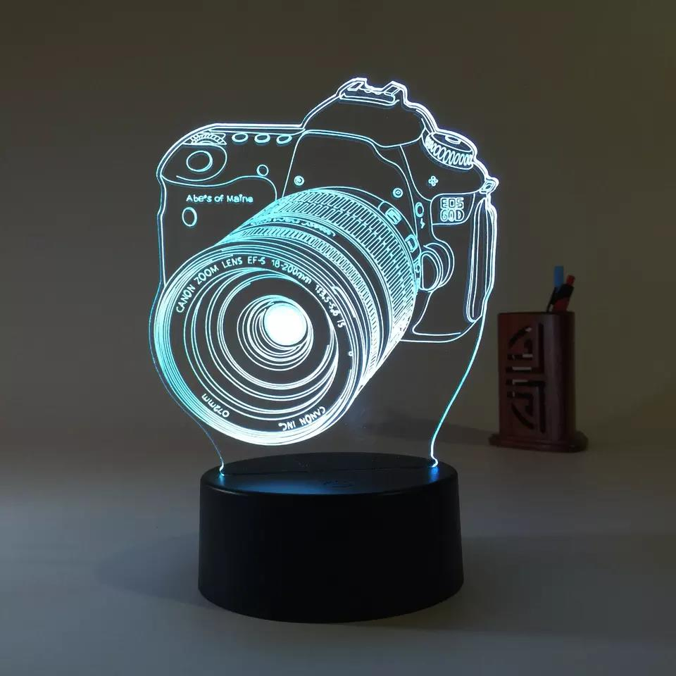 Custom Photo Creative 3D Illusion Anime Acrylic Table Desk Base LED Christmas Lamp Kids Room Decor Night Light