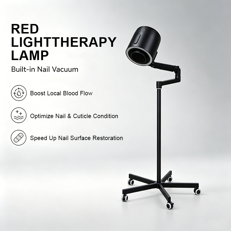 Wall Mount Nail Dust Collector Red Light Therapy Device 630nm 96 Beads HEPA H13 Filter for Beauty SPA Nail Studio