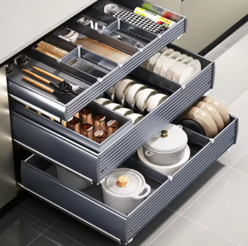 Modern Design Kitchen Storage Pull out Drawer Basket Kitchen Cabinet Accessories