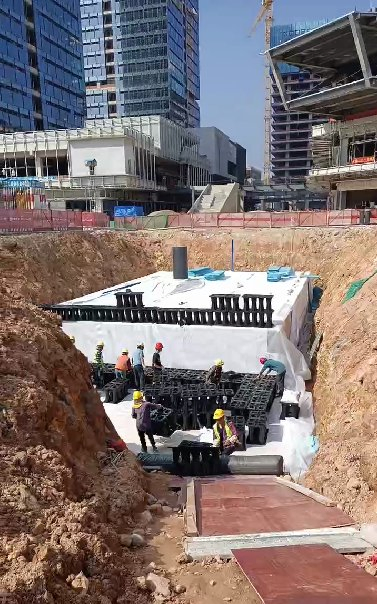 PP Module Crates Strong Bearing Pressure Rainwater Collection Geocellular Stormwater Tank