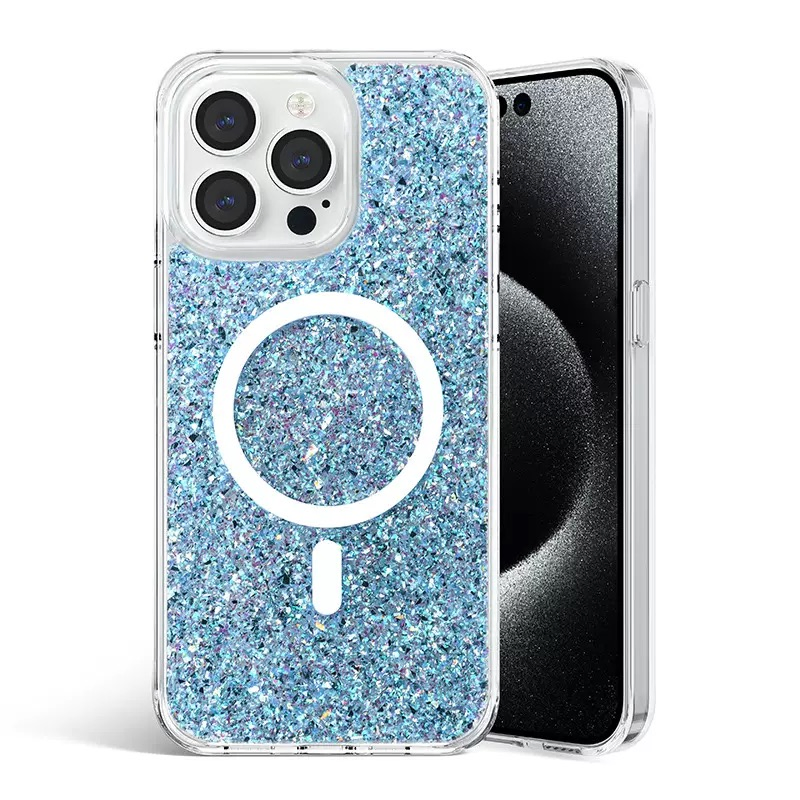 New Magnetic Phone Case with Glittery Powder for iPhone Series