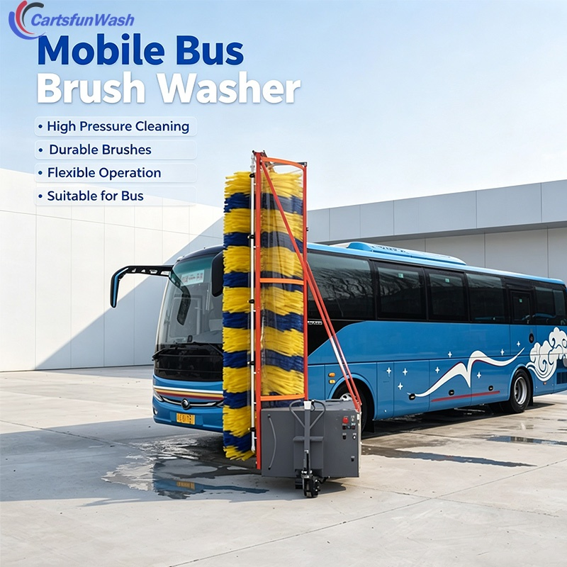 Mobile Movable Double Brush Bus Washer Pure Electric Stainless Cleaner for Coach Truck Commercial Maintenance Bus Terminal