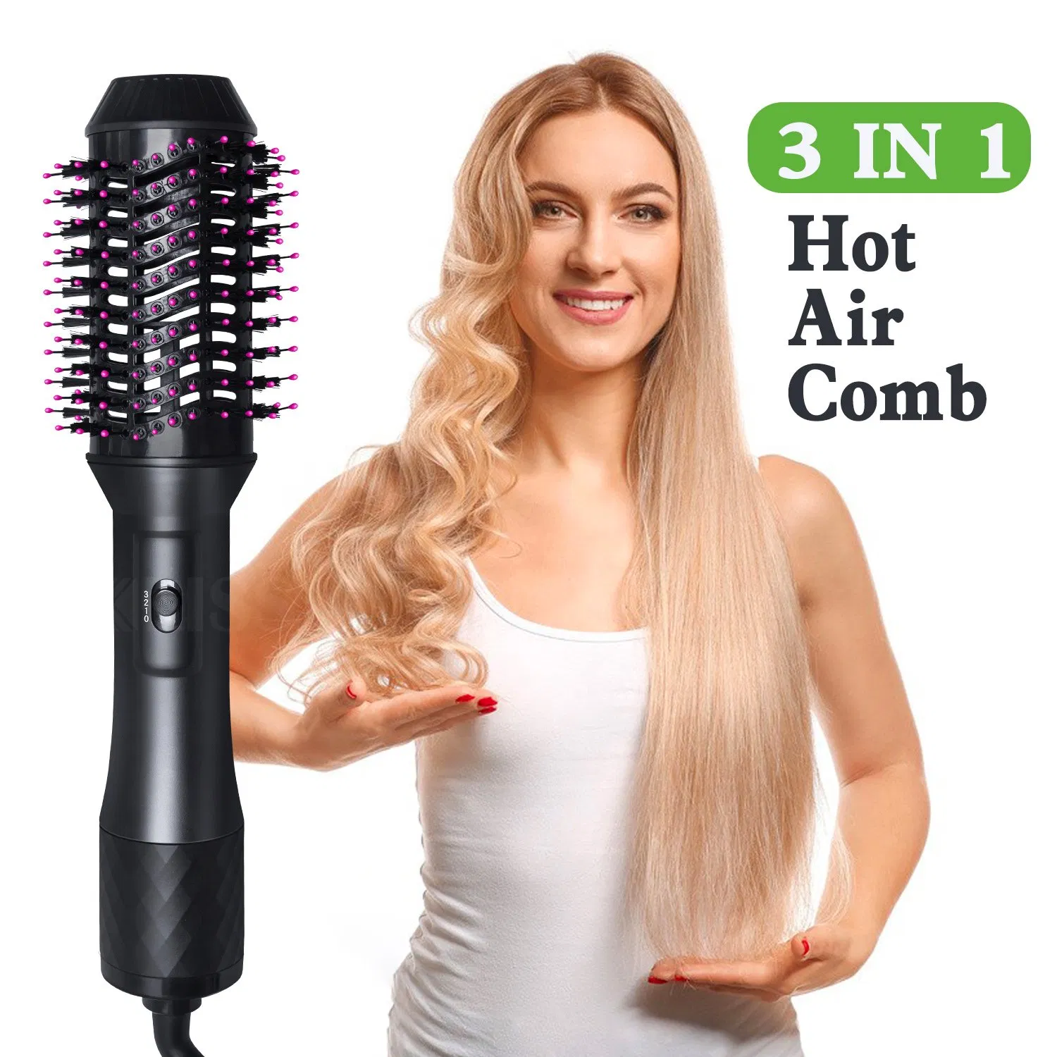 Amazon Top Sale Wholesale Hair Dryer Professional Hot/Cold 1200W Hair Brush Dryer Comb One Step Airbrush Hair Curler