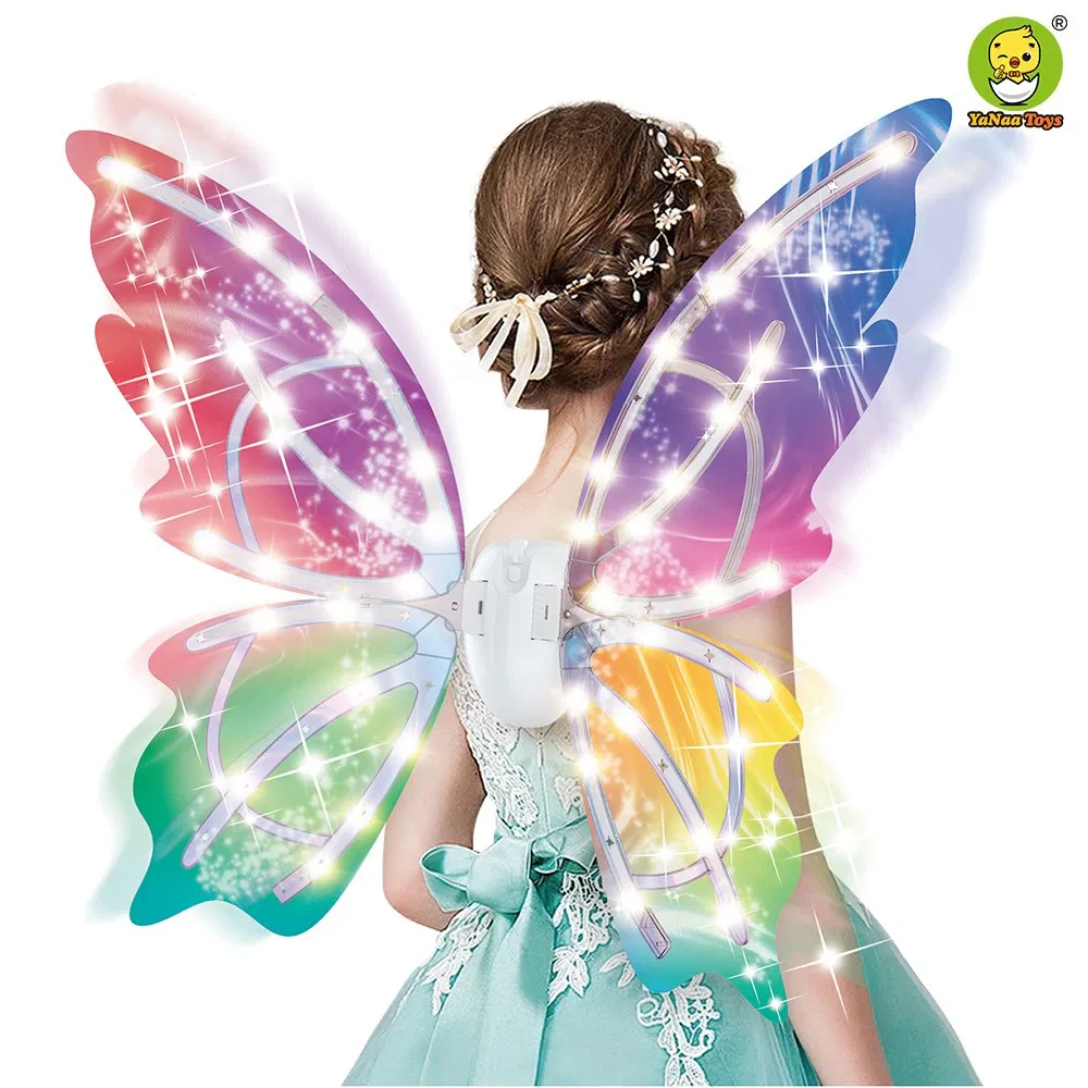 New Arrival Girls Creative Interesting Kids Educational Colorful Flash Plastic Butterfly Electric Wing Toys