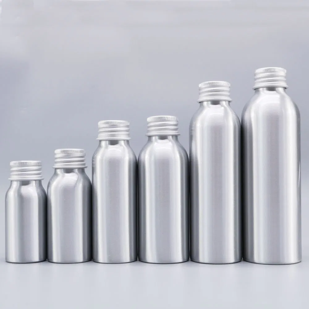 Wholesale 30ml 50ml 100ml 200ml Silver Custom Spray Bottles Empty Aluminum Cosmetic Bottle Recycled Aluminum Bottle