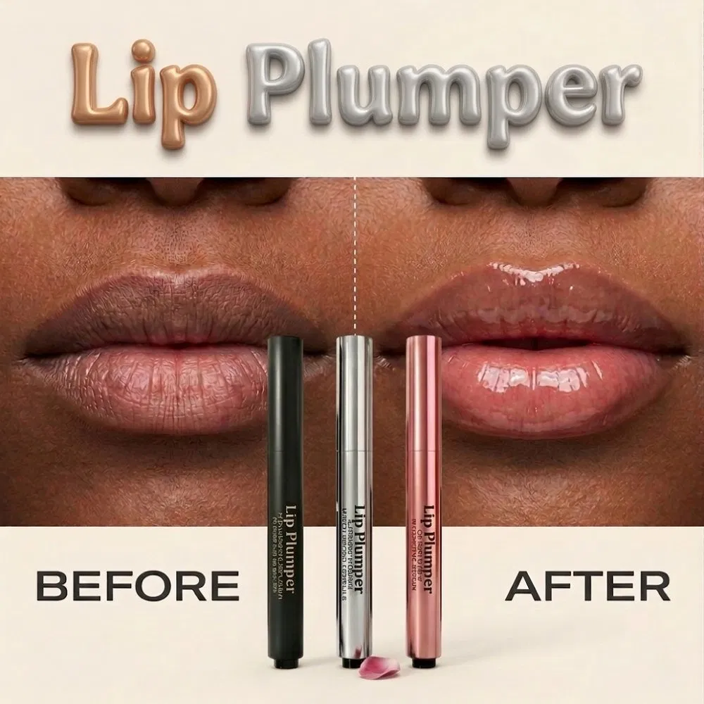 Wholesale Coconut Extract Clear Collagen and Acid Lip Plumping Gloss with Peptides