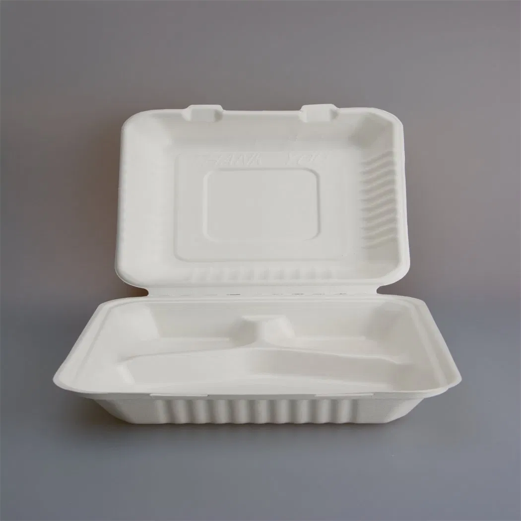 Zhongxin Customized Biodegradable Unbleached Bagasse Lunch Box with High Quality