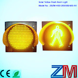 New Design Solar LED Yelow Flashing Warning Light with Pedestrian
