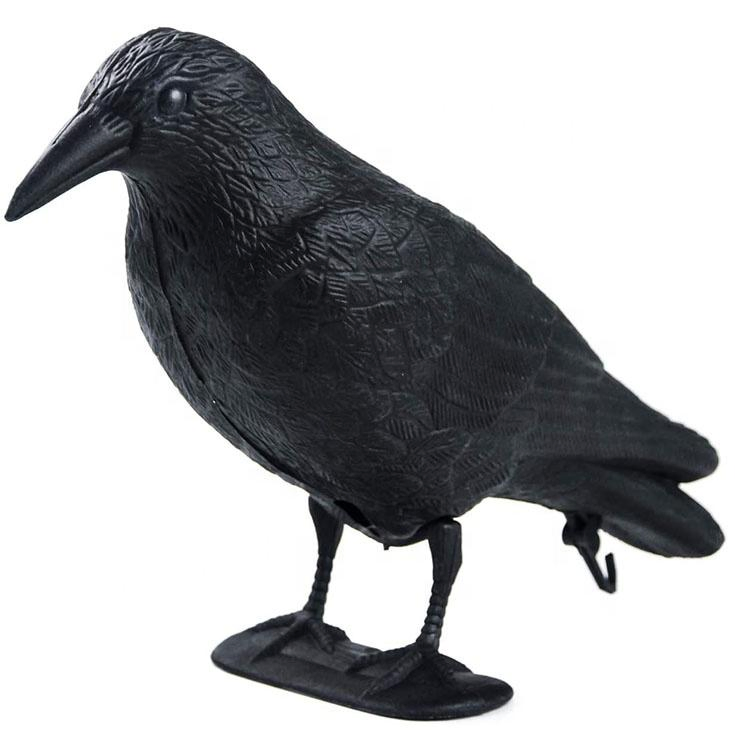 Garden Decoration Hunting Bait with Wings Crow PE Simulation Bird Scaring Tool Roof Decoration Pendant