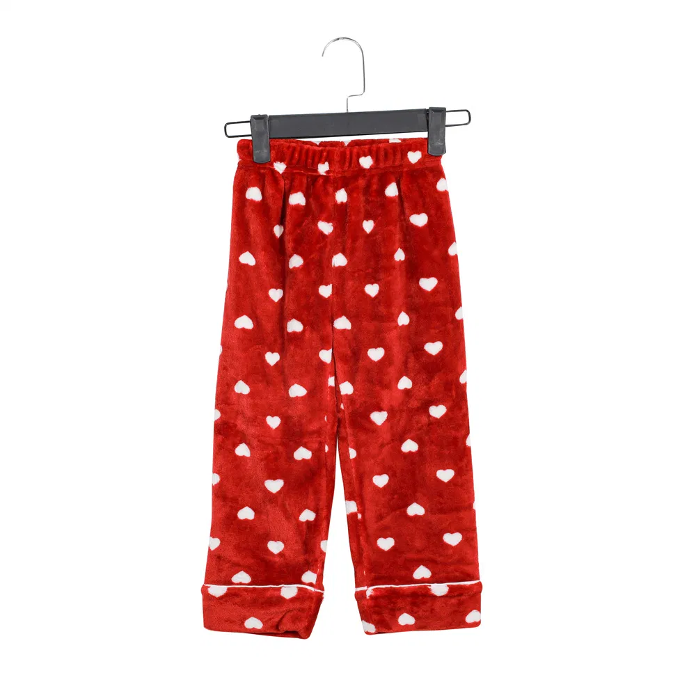 Customized Fashion Girl Clothes Print Red Heart Pattern Red Jeans Pants