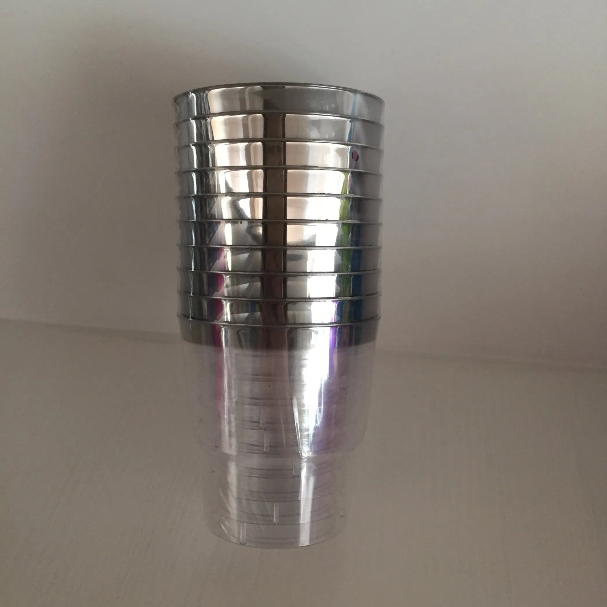 Plastic Cup, Glass, Mug, Tableware, PS, Disposable, Colorful Cup, Silver Rim
