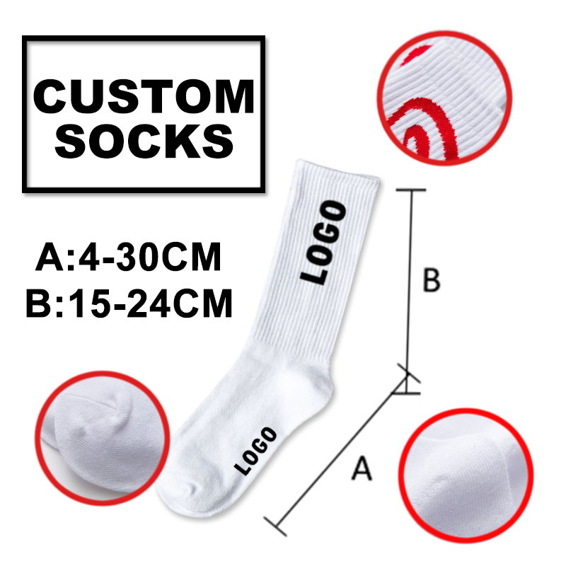 Soft Fashion Custom Letter Logo Black Socks
