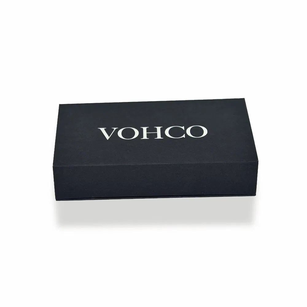 Luxury Paperboard Book Style Packaging Box, Cardboard Magnetic Packing, Rigid Black Box for Gift