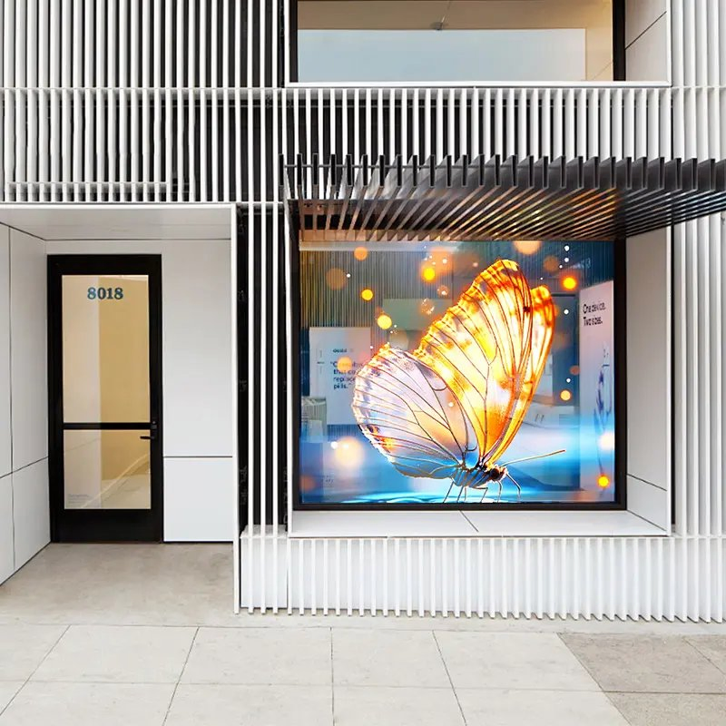 Adhesive Transparent Flexible LED Film Crystal Screen Transparent LED Display for Glass