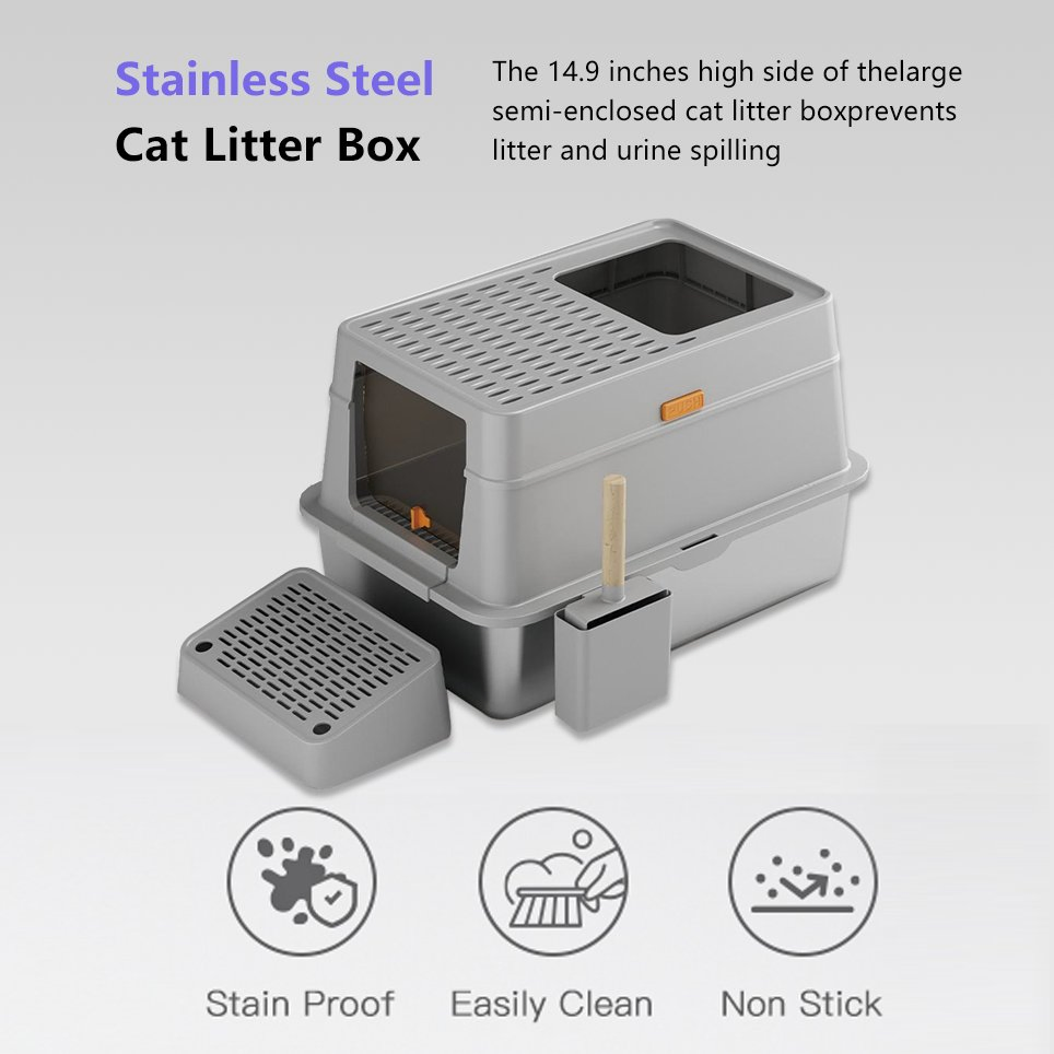 Splash-Proof Cat Litter Tray for Effortless Cleaning Solutions