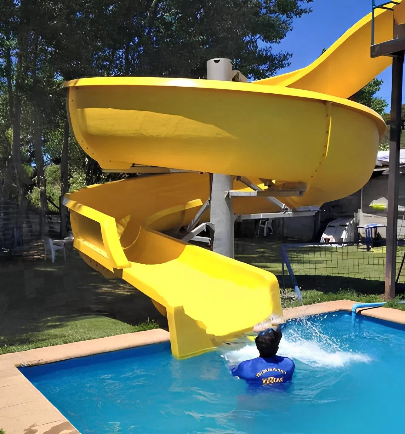Custom Size Fiberglass Water Slide for Private Villa Backyard Pool