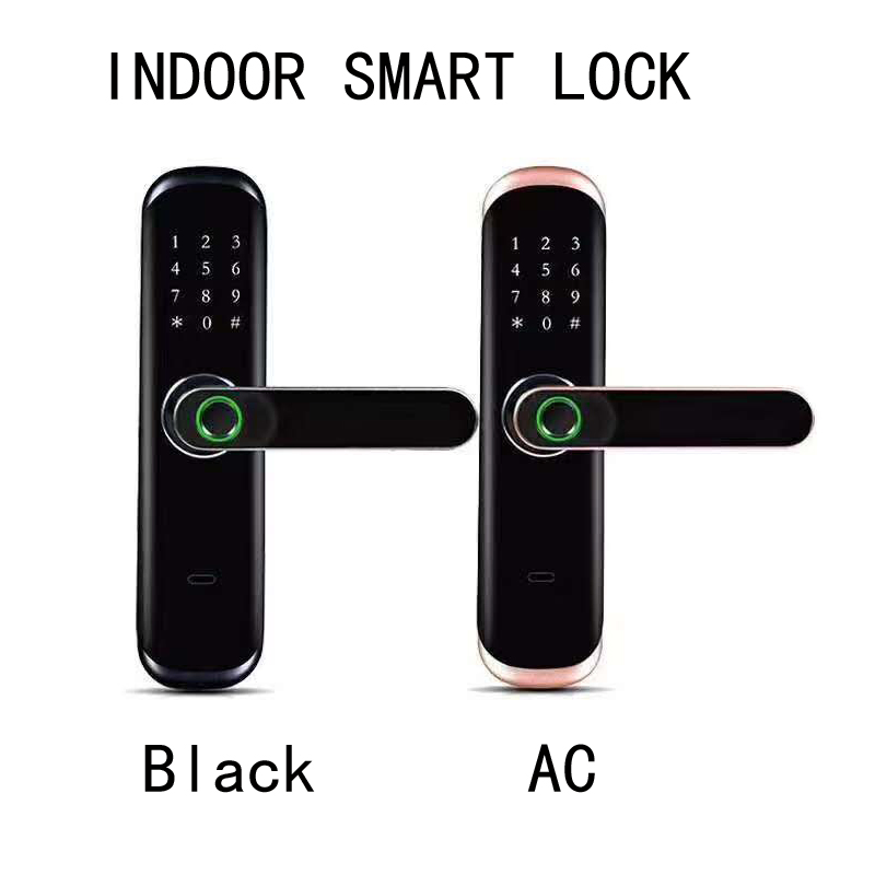 Wooden Indoor Fingerprint Password Card Unlock Intelligent Door Lock
