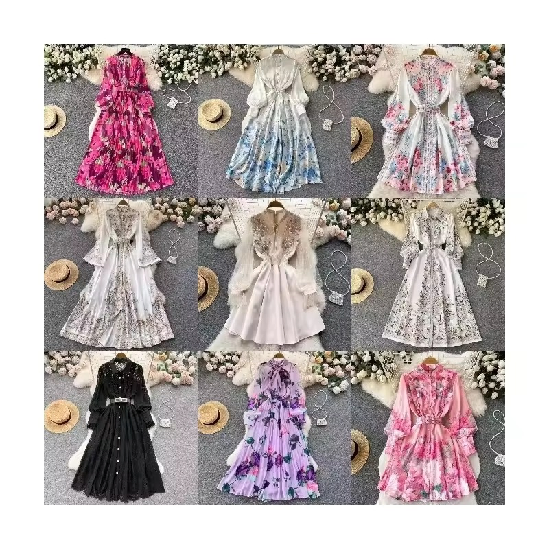 High-Quality Women's Fashionable Ventilated Crochet Lace Long Dress