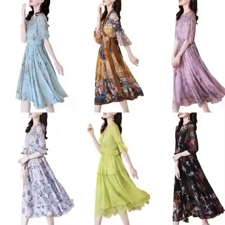 Chic Frilly Casual Prom Women Fashion Ladies Long Dress for Relaxing Beach Vacations