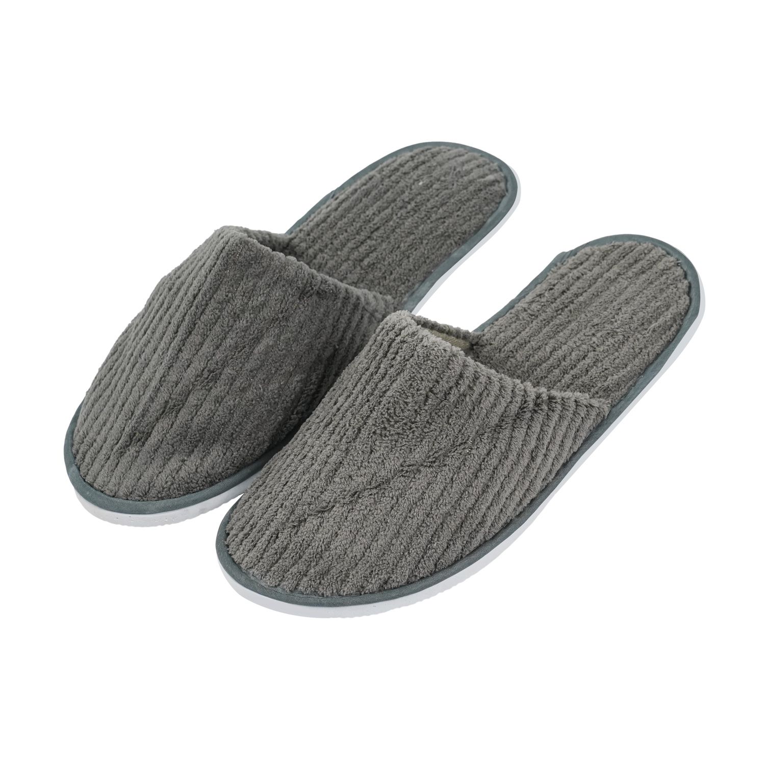 Pearl Cotton and Waffle Fabric Hotel Slippers Lightweight Breathability