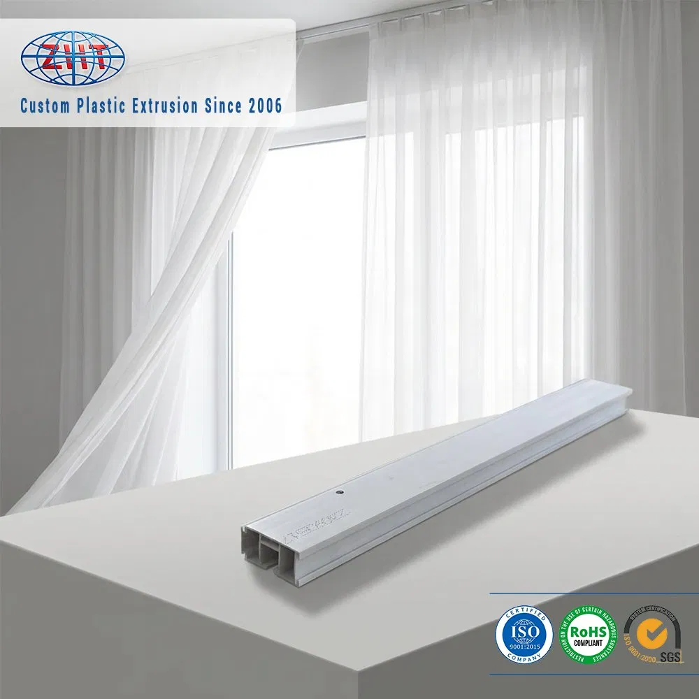 Custom PVC/ABS/PP/PE Extrusion Profile for Curtain Glide Track and Roller Shutter Guide Rail