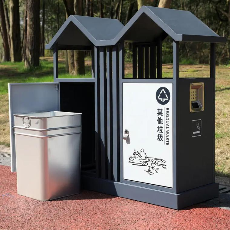 Outdoor Classification Garbage Bin Stainless Steel Outdoor Garbage Bin