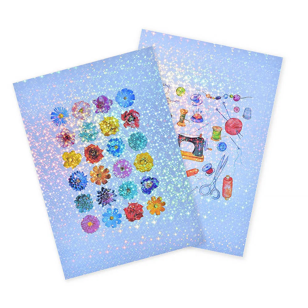 Holographic Rainbow Multi Pattern Self Adhesive Vinyl Label Sticker