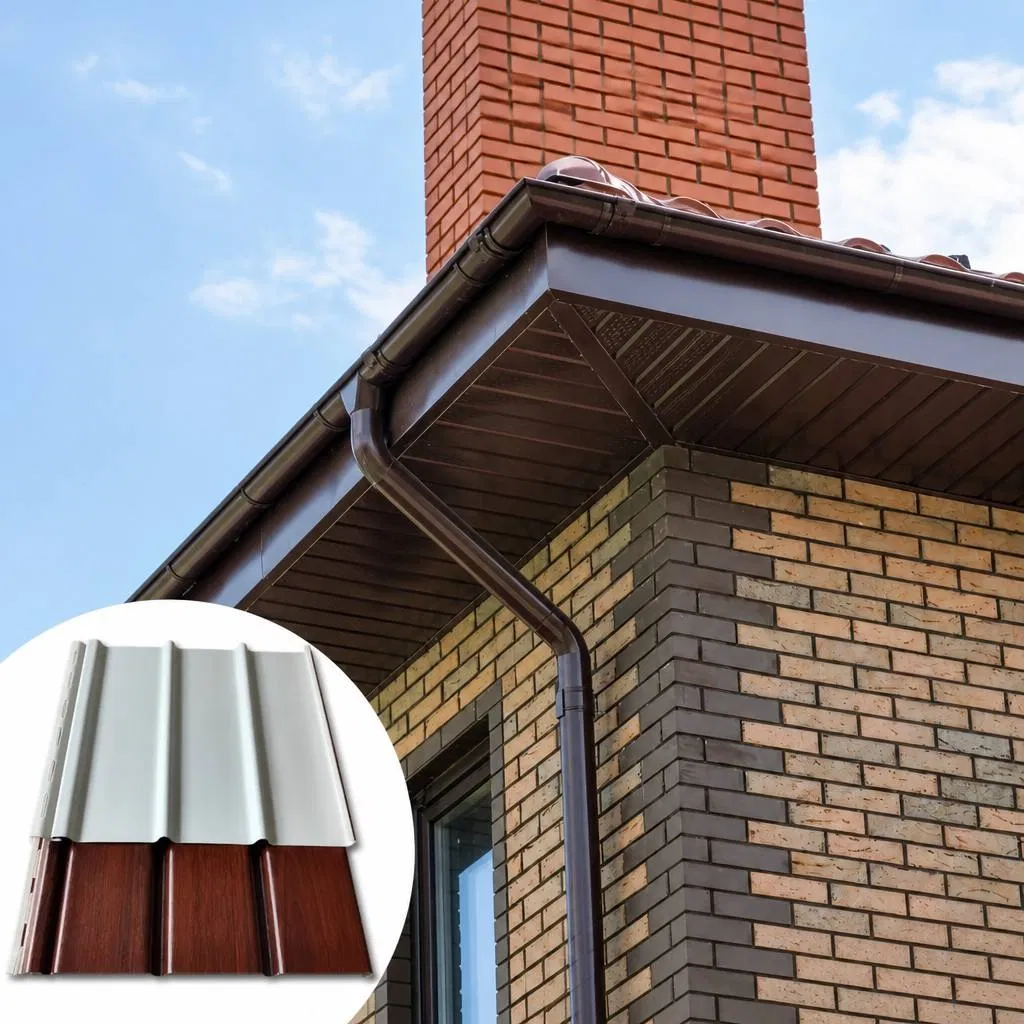 PVC Soffit Board Wood Look Waterproof Vented Anti-Aging Outdoor Soffit Panel