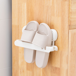 Bathroom Wall-Mounted Foldable Slippers Rack Hanging Shoe Rack Plastic Shoe Rack