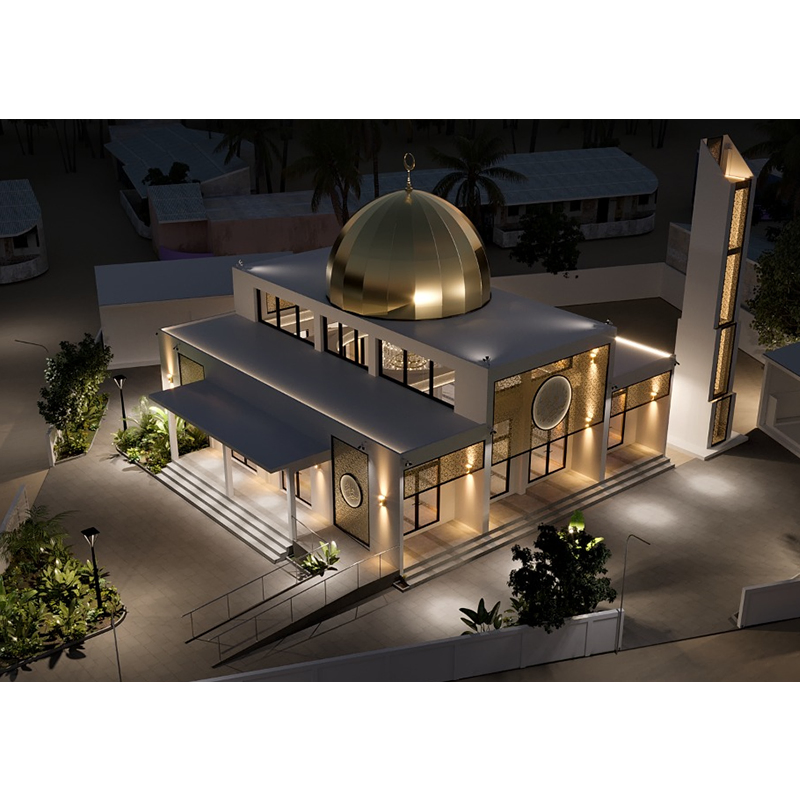 Space Frame Prefabricated Steel Structure Building Dome Mosque Roof Church Building