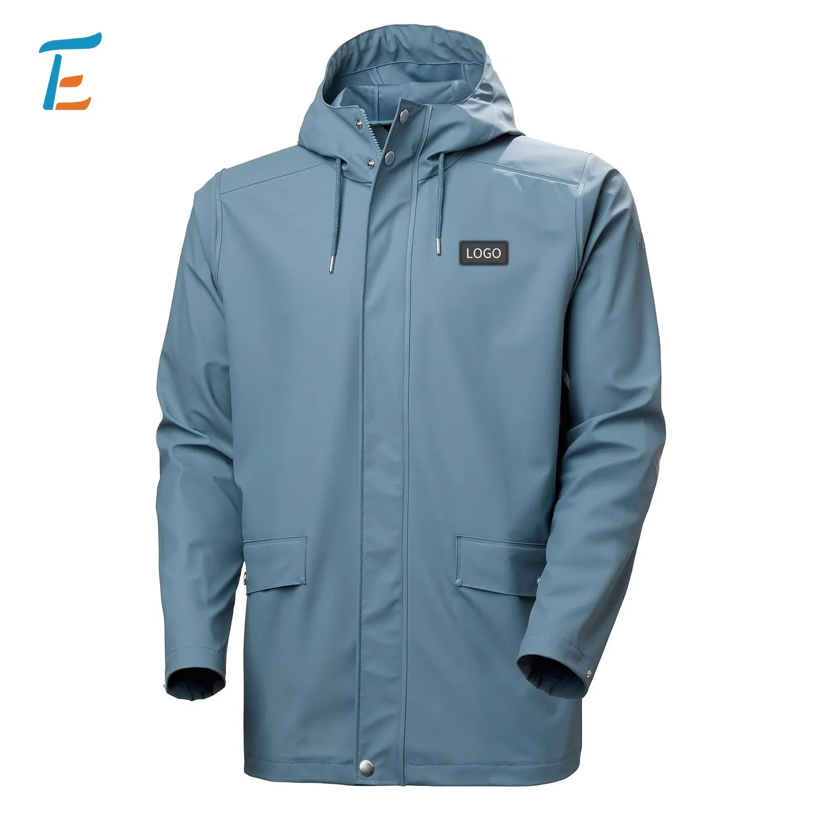 Mens Full Zip Rain Jacket Active Sporty Waterproof Technical Utility Everyday Jacket