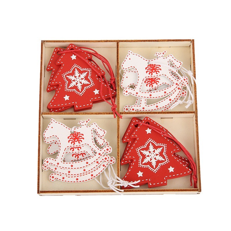 Wooden Christmas Ornament Set (custom ornaments) - Reindeer, Snowflake, and Tree Decorations