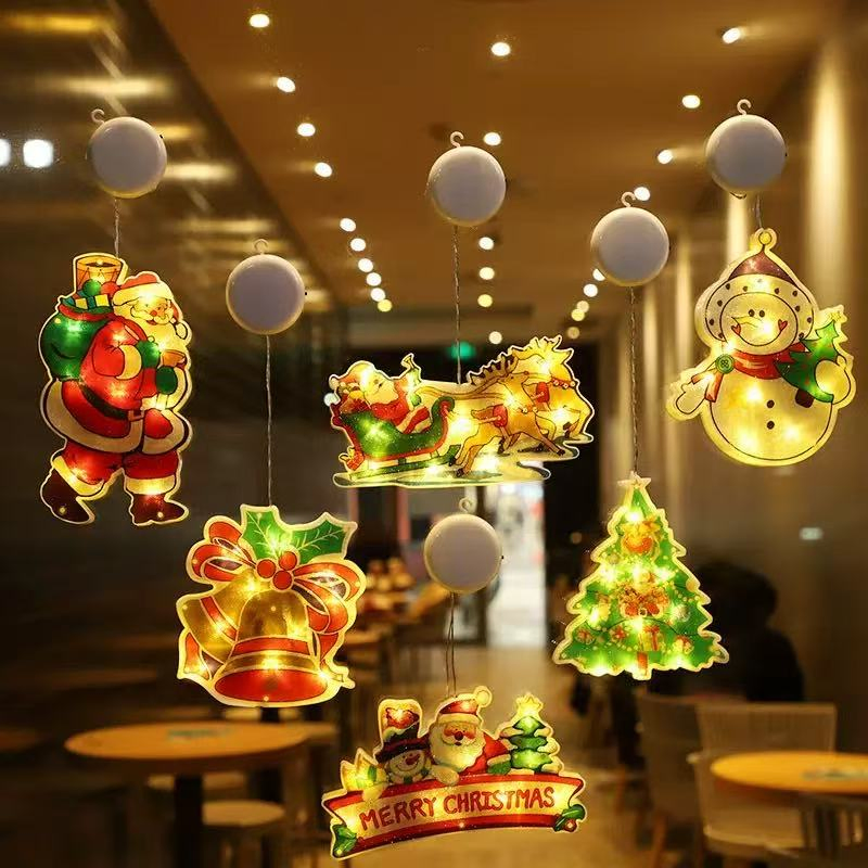 Christmas Festival Decorative Lights Store Window Sucker Lamp Atmosphere Light