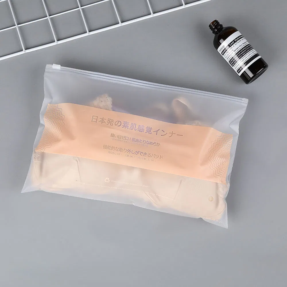 Custom Matte/Frosted Biodegradable Plastic Packaging Zipper Bags, T Shirt Swimwear Zip Lock Clothing Bags with Logo