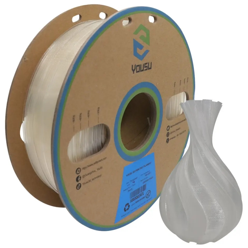 Factory Wholesale Transparent PLA Plus (PLA+) Filaments 3D Printer 1.75mm Filaments 1kg