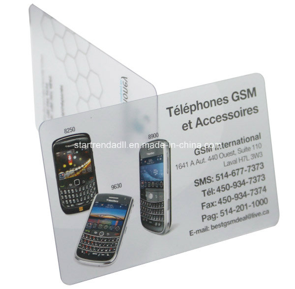 Transparent PVC Crystal Plastic Business Card with Full Colors