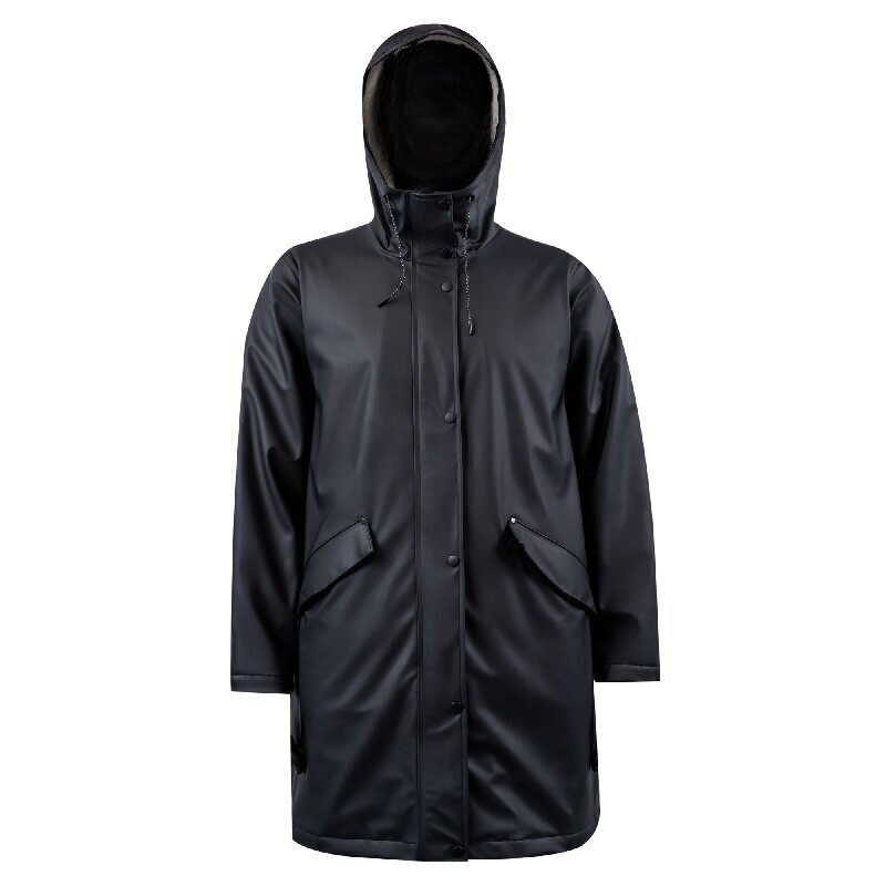 Fashion Best-Selling Long-Style Thermal PU Raincoat Yellow Industrial Work Waterproof Rainwear with Polar Fleece Lining