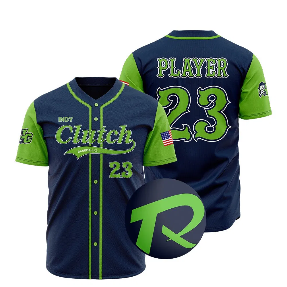 100% Polyester Mesh Breathable Full Button Youth League Team Baseball Jersey