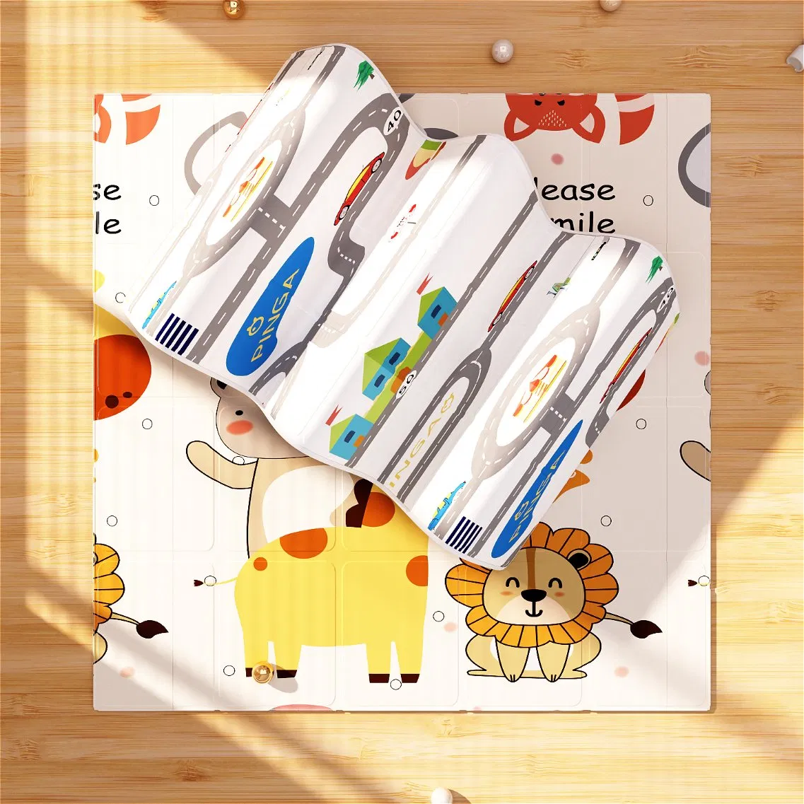 Soft Cushion Baby Play Mat Reversible Waterproof Toddler Game Floor Rug