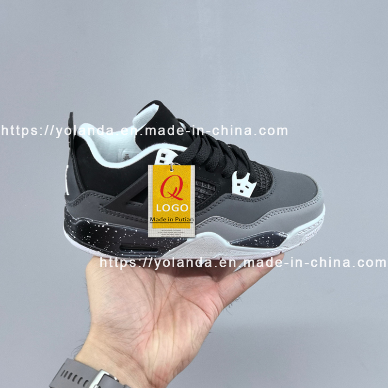 Kids MID Top Basketball Sneakers Breathable Mesh Panel Non Slip Shock Absorbing Sports Shoes