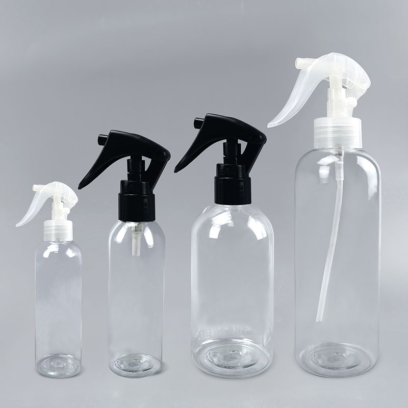 Custom Pet 60ml 100ml 250ml 320ml Transparent Clear Water Liquid Hiar Cosmetic Plastic Spray Bottle with Trigger Sprayer