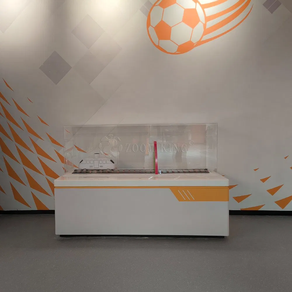 Newton's Second Law Interactive Exhibit High-Speed Train Physics Model Science Center for Kids Stem Learning Spaces Customized Exhibits Inertia Exhibit
