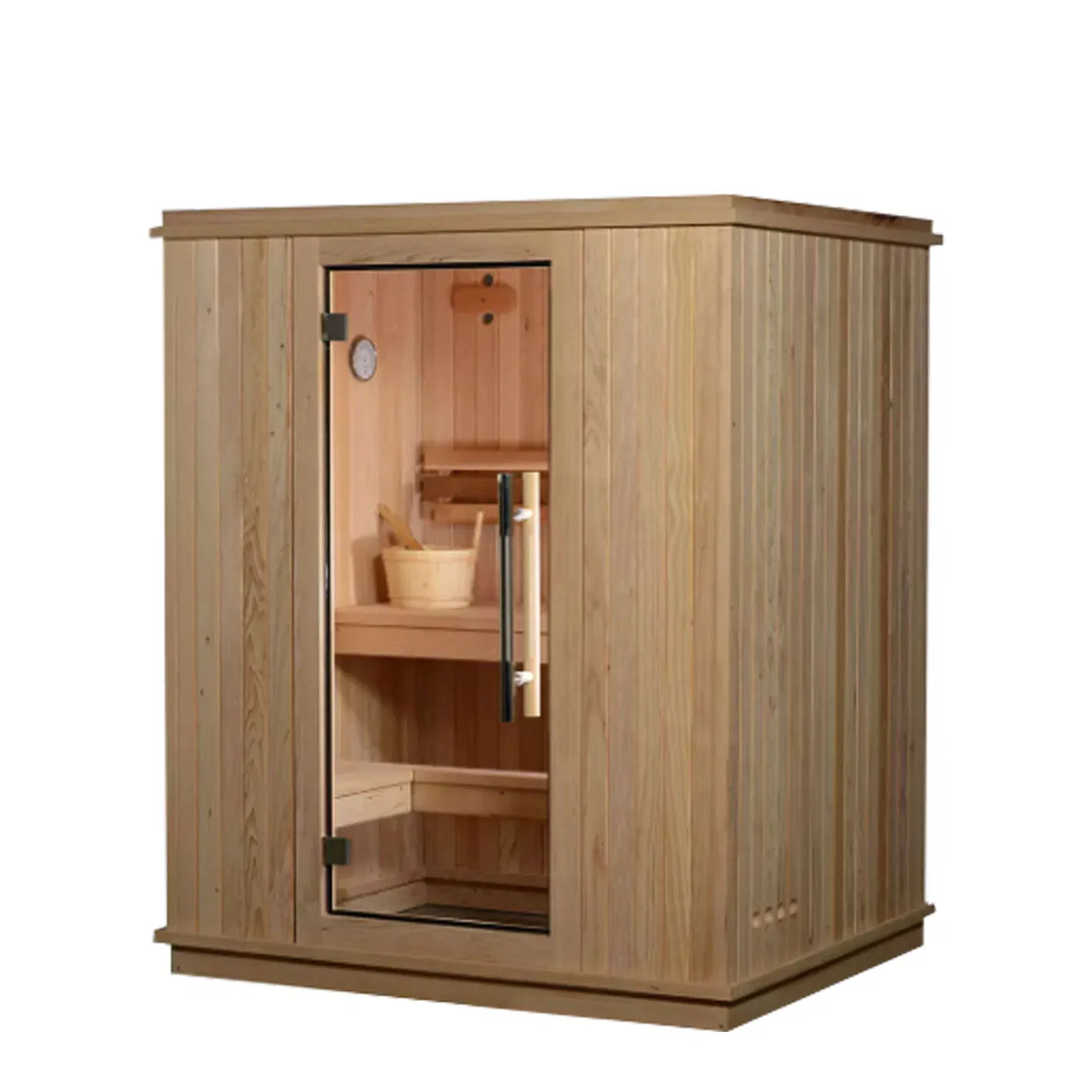 Waterproof Wood Cladding for 2-Person Steam Sauna with Thermal Insulation