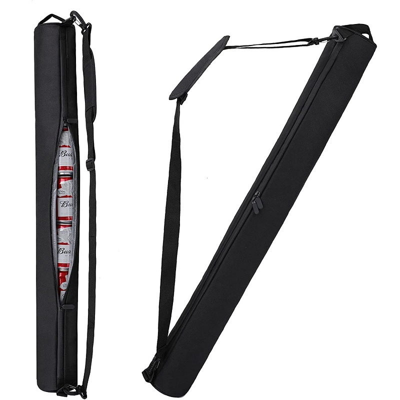 Wholesale Custom Beer Sleeve Cylinder Crossbody Outdoor Long Tube Golf Cola Beer Thermal Ice Bag